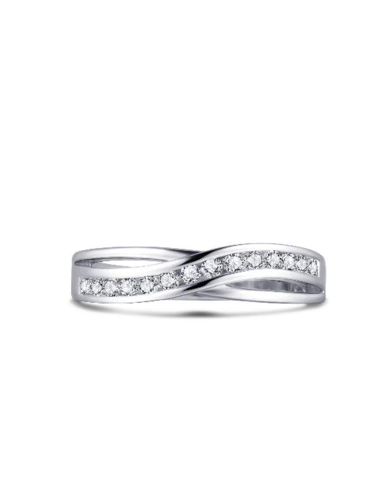 Gisser Zilveren ring - Gerhodineerd - Zirkonia - Maat 56