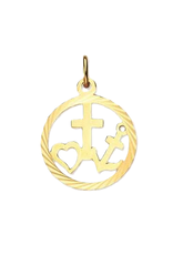 Gouden hanger - 14 karaats - Hoop, geloof en liefde - In rand
