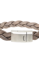 Thomss Thomss - Leren armband - Beige - THS023 - 20.5 cm