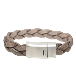 Thomss Thomss - Leren armband - Beige - THS023 - 20.5 cm