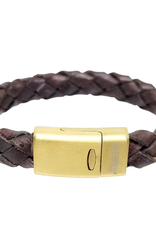 Thomss Thomss - Leren armband - Bruin - THG013 - 22 cm