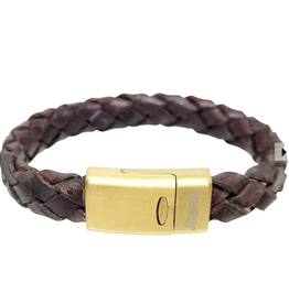 Thomss Thomss - Leren armband - Bruin - THG013 - 22 cm