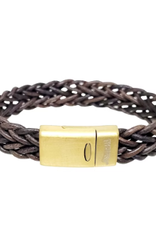 Thomss Thomss - Leren armband - Bruin - THG005 - 22 cm
