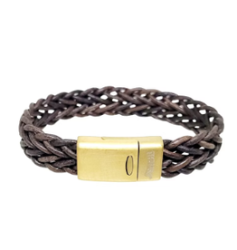 Thomss Thomss - Leren armband - Bruin - THG005 - 22 cm