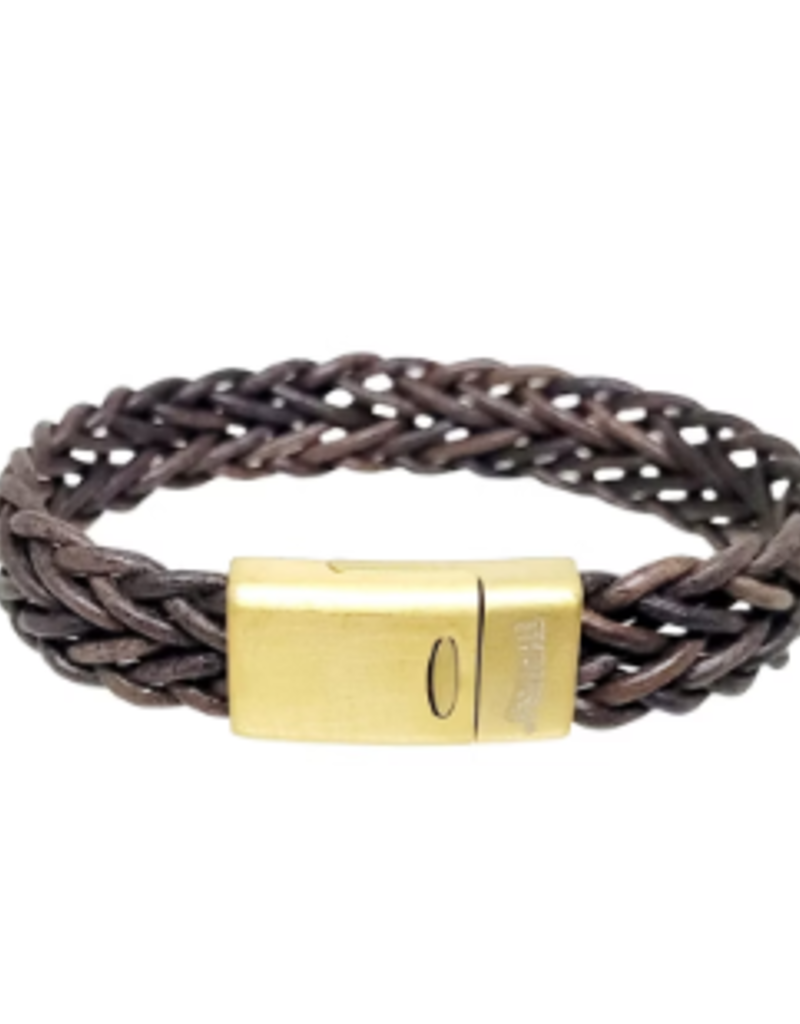 Thomss Thomss - Leren armband - Bruin - THG005 - 22 cm