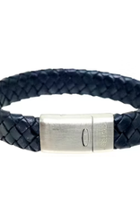 Thomss Thomss - Leren armband - Zwart - THS007 - 21 cm