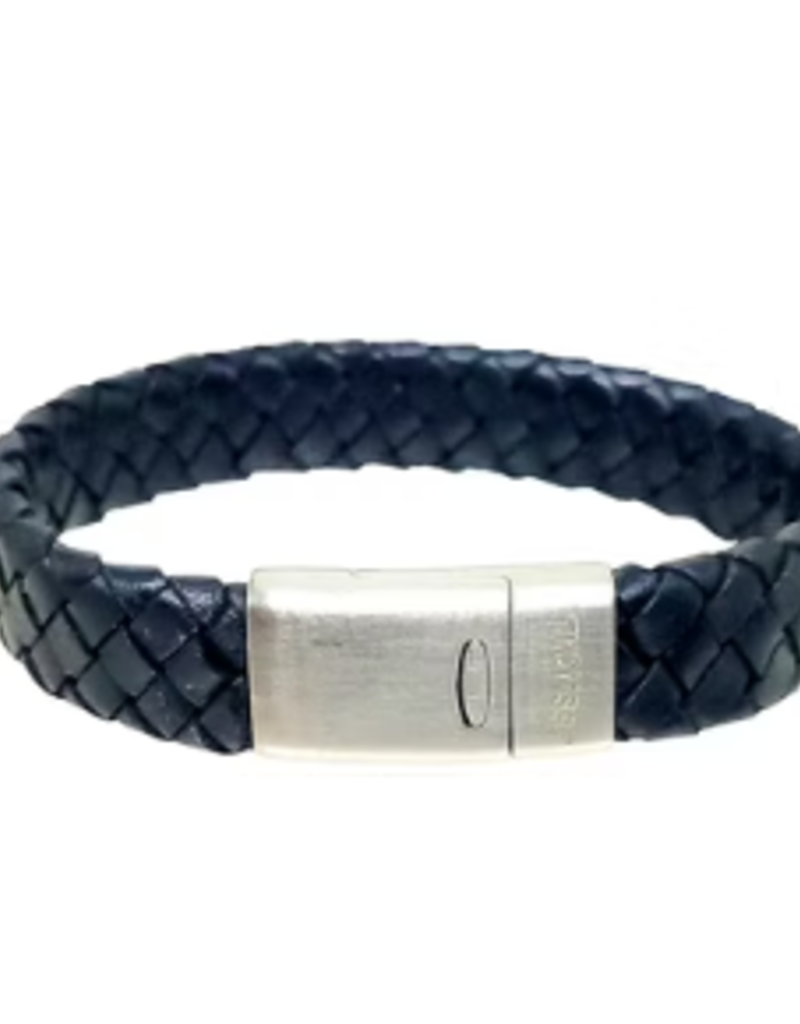 Thomss Thomss - Leren armband - Zwart - THS007 - 21 cm