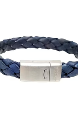 Thomss Thomss - Leren armband - Blauw - THS012 - 21 cm