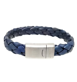 Thomss Thomss - Leren armband - Blauw - THS012 - 21 cm