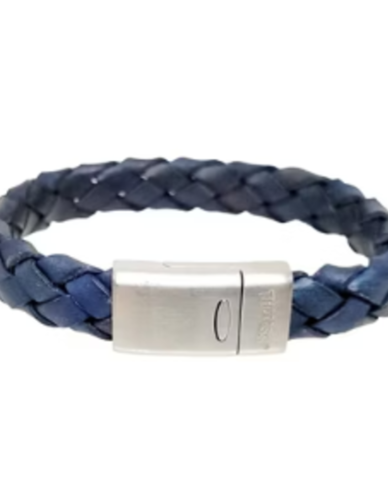 Thomss Thomss - Leren armband - Blauw - THS012 - 21 cm