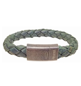 Thomss Thomss - Leren armband - Groen - THV011A - 22.5 cm