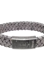 Thomss Thomss - Leren armband - Grijs - THV010 - 21 cm