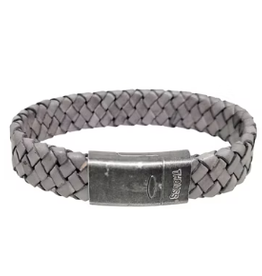 Thomss Thomss - Leren armband - Grijs - THV010 - 21 cm