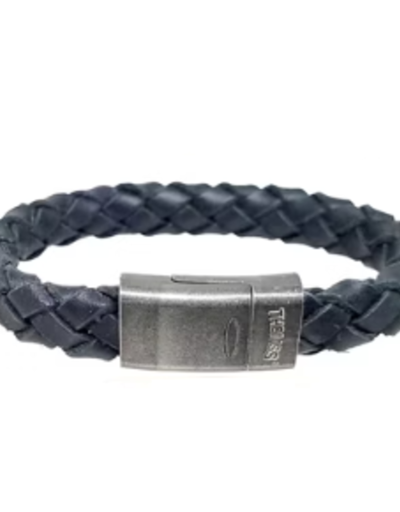 Thomss Thomss - Leren armband - Zwart - THV011 - 20 cm