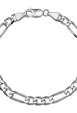 Zilveren armband - Gerhodineerd - Figaro - 5 mm - 20 cm