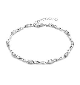Rosa di Luca Italy Zilver armband - Gerhodineerd - Zirkonia - 18 +3 cm