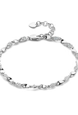 Rosa di Luca Italy Zilver armband - Gerhodineerd - Zirkonia - 18 +3 cm