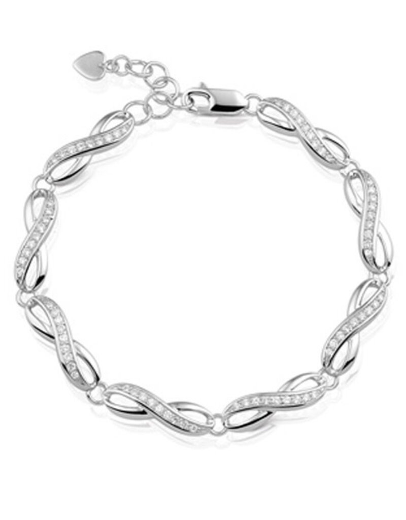 Rosa di Luca Italy Zilveren armband - Gerhodineerd - Zirkonia - 19 cm