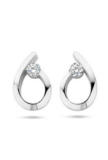 Zilveren oorknoppen - Gerhodineerd - Zirkonia