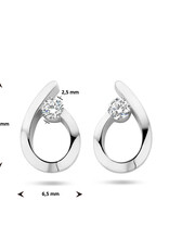 Zilveren oorknoppen - Gerhodineerd - Zirkonia