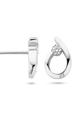 Zilveren oorknoppen - Gerhodineerd - Zirkonia