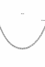 Zilveren collier - Gerhodineerd - Jasseron - 5,5 mm - 45 cm