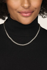 Zilveren collier - Gerhodineerd - Jasseron - 5,5 mm - 45 cm