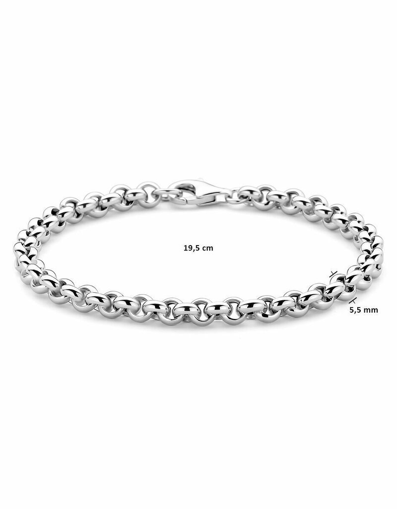 Zilveren armband - Gerhodineerd - Jasseron - 5.5 mm - 19,5 cm