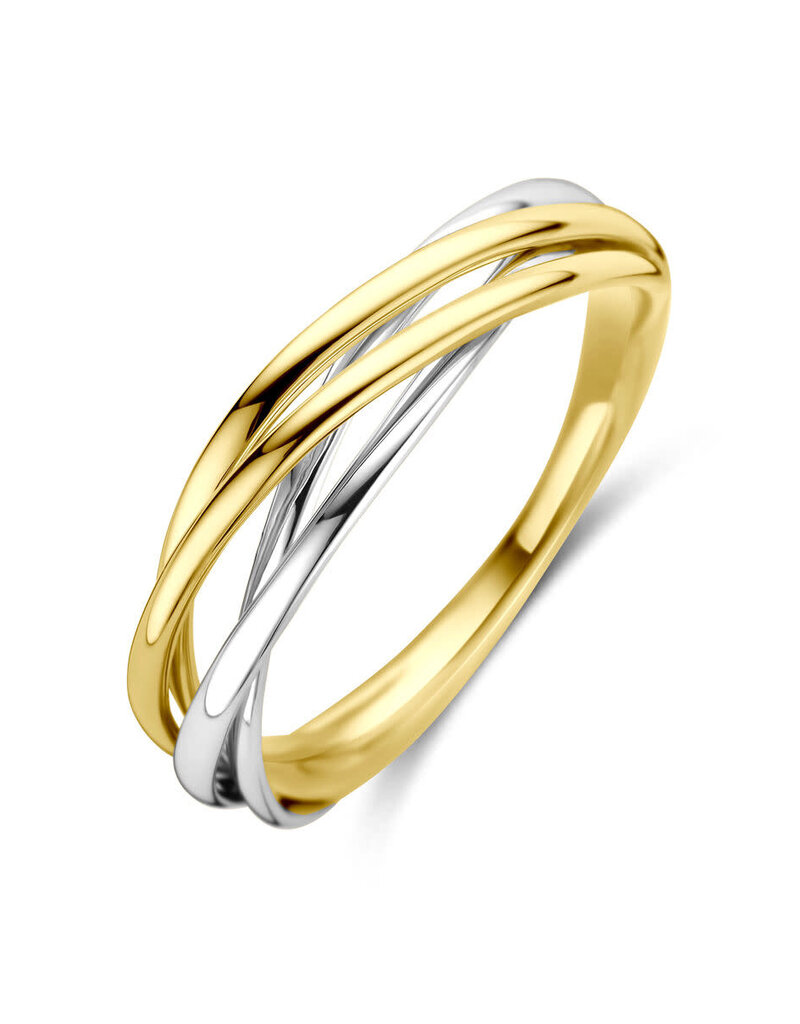 Gouden ring - 14 karaats - Bicolor - Maat 18.5
