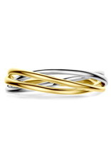 Gouden ring - 14 karaats - Bicolor - Maat 18.5