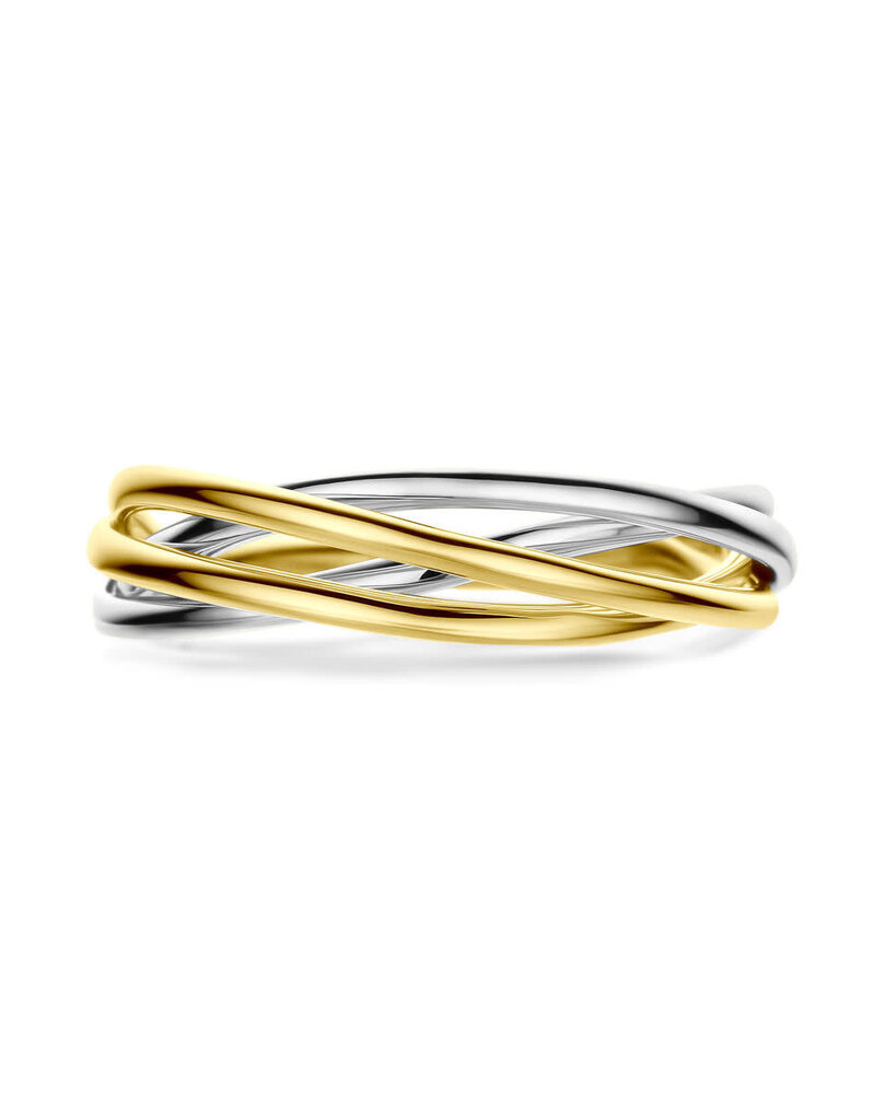 Gouden ring - 14 karaats - Bicolor - Maat 18.5
