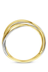 Gouden ring - 14 karaats - Bicolor - Maat 18.5