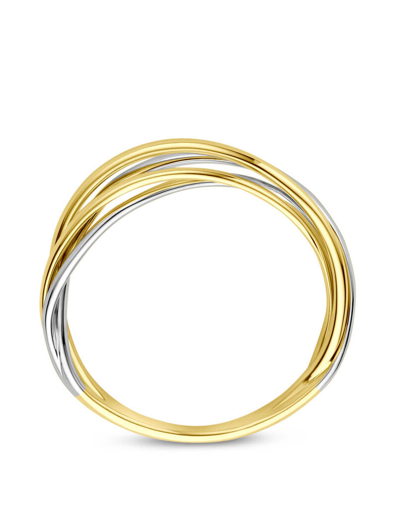Gouden ring - 14 karaats - Bicolor - Maat 18.5