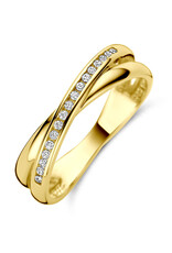 Gouden ring - 14 karaats - Zirkonia - Maat 18.5