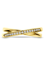 Gouden ring - 14 karaats - Zirkonia - Maat 18.5