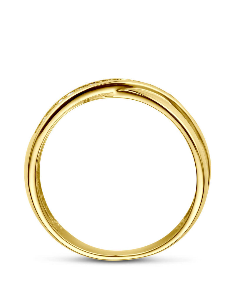 Gouden ring - 14 karaats - Zirkonia - Maat 18.5