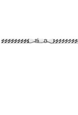 Zilveren heren collier - Geoxideerd - 6 zijdes geslepen gourmet - 4.6 mm - 50 cm
