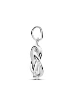 Zilveren hanger - Gerhodineerd - Rond - Zirkonia