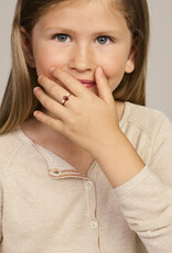 Zilveren kinderring - Gerhodineerd - Lieveheersbeestje - Emaille - Maat 13