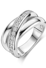 Zilveren ring - Gerhodineerd - Zirkonia - Maat 21