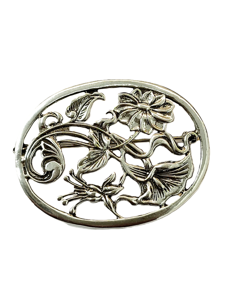 Occasions by Marleen Occasions by Marleen - Laag gehalte 835/000 broche - Oud Hollands - Opengewerkt - Bloemmotief