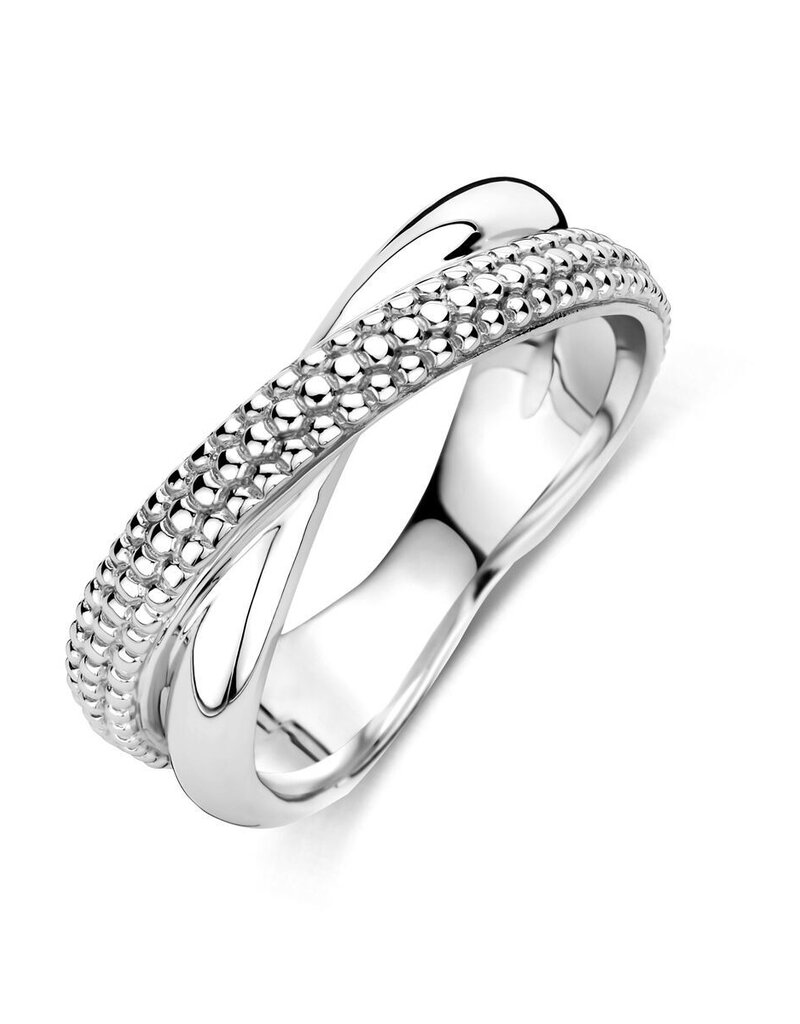 Zilveren ring - Gerhodineerd - Bolletjes - Maat 17.75