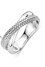 Zilveren ring - Gerhodineerd - Bolletjes - Maat 17.75