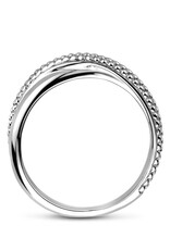 Zilveren ring - Gerhodineerd - Bolletjes - Maat 17.75