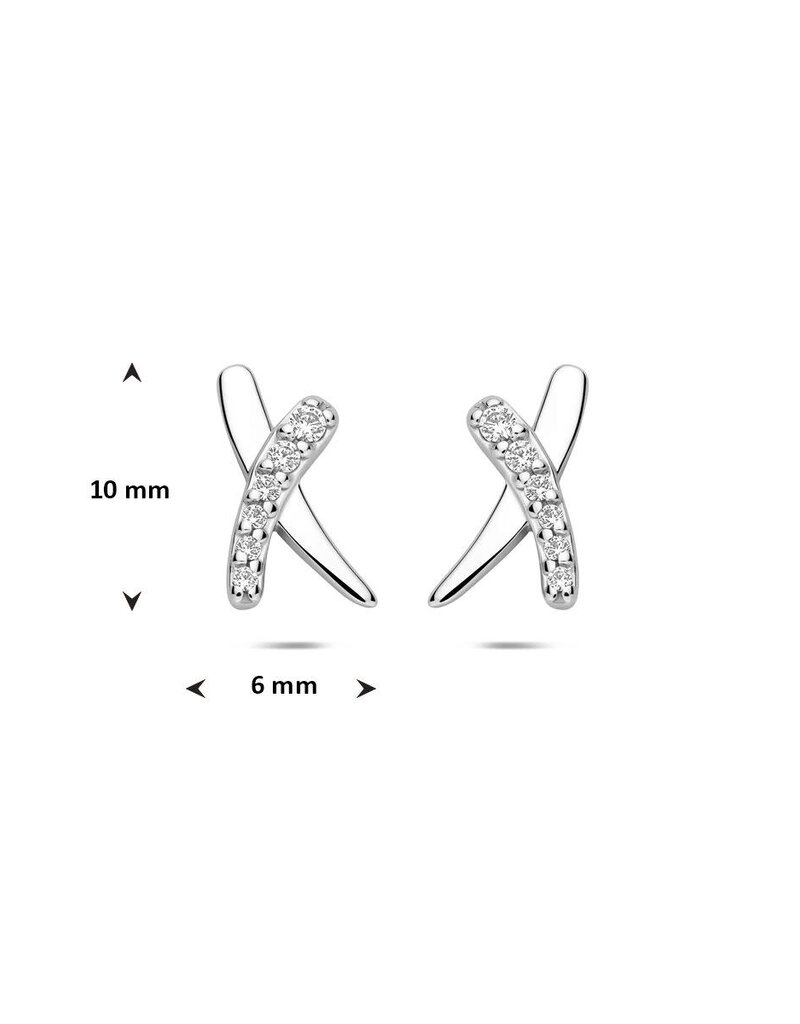 Zilveren oorknoppen - Gerhodineerd - Zirkonia