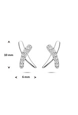 Zilveren oorknoppen - Gerhodineerd - Zirkonia
