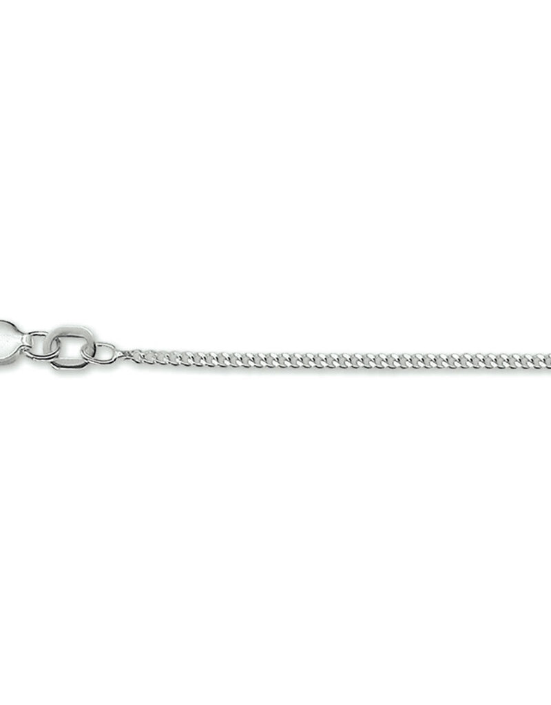 Zilveren lengtecollier - Gerhodineerd - Gourmet - 1.4 mm - 38 cm