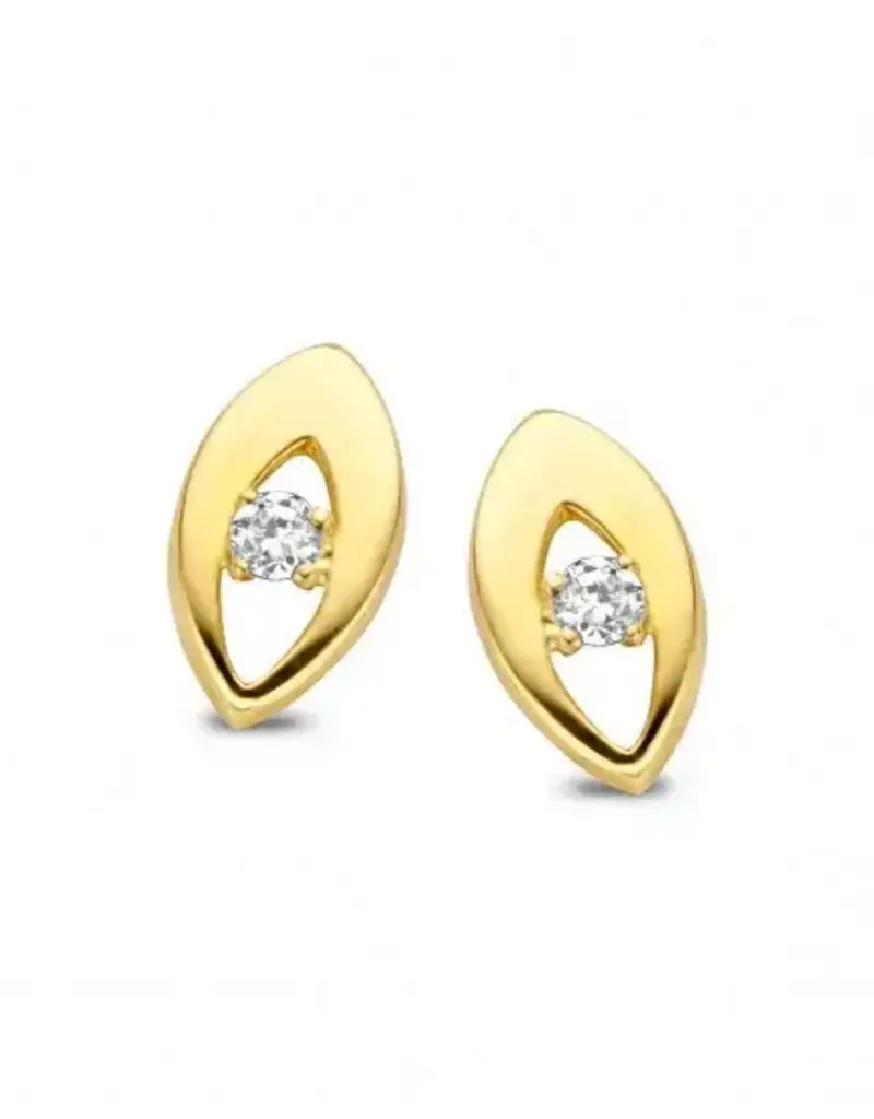 Joy&Julia Gouden oorknoppen - 14 karaats - Zirkonia
