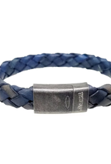Thomss Thomss - Leren armband - Blauw - THV012 - 21 cm