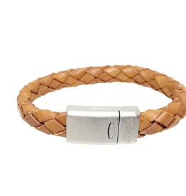 Thomss Thomss - Leren armband - Cognac - THS014 - 21.5 cm